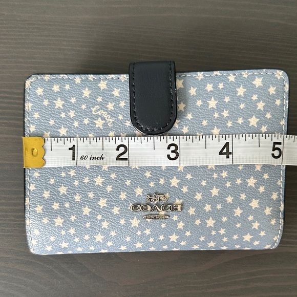 Coach Light Blue Star Pattern Wallet - Picture 6 of 7